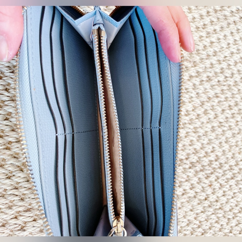 kate spade light blue zip-around continental wallet - Picture 7 of 8